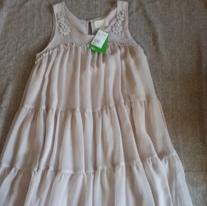 H&M soft pink ruffle flared sun dress